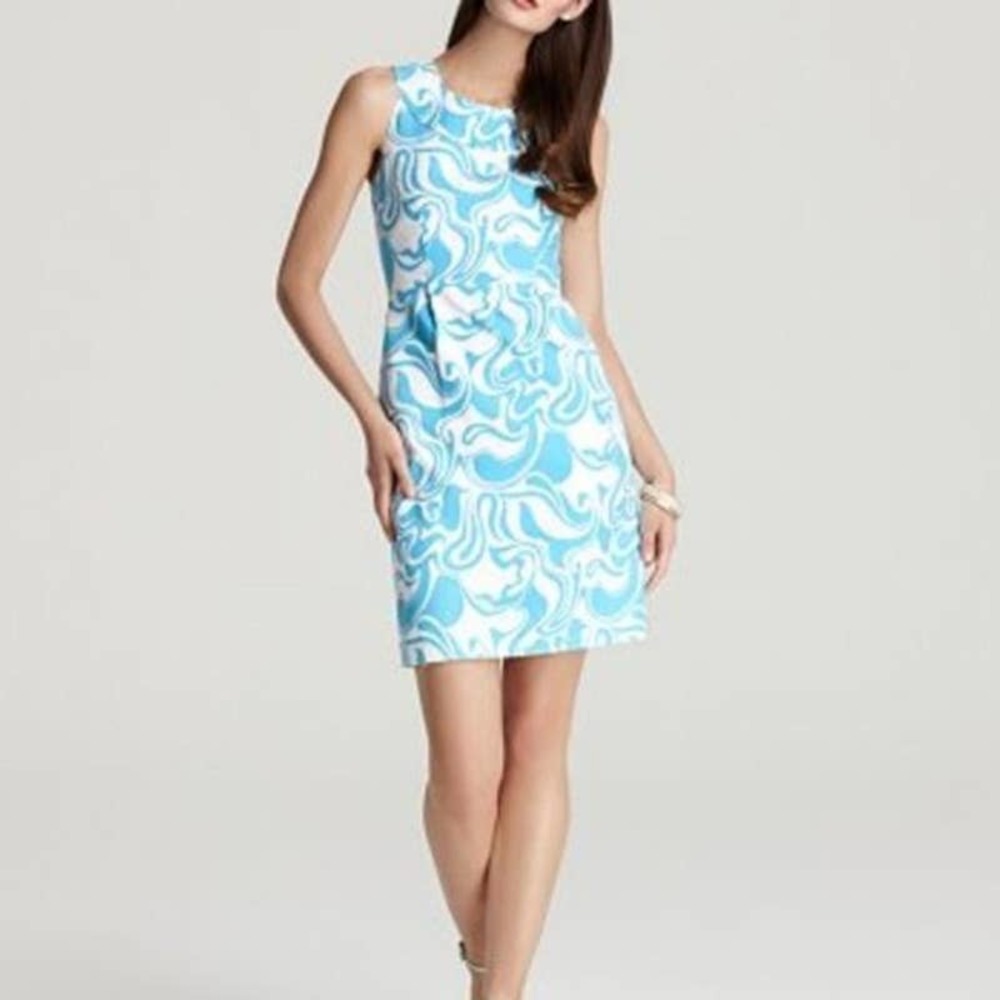 Kate Spade NEW Swirl Print Cotton Sheath Dress Large